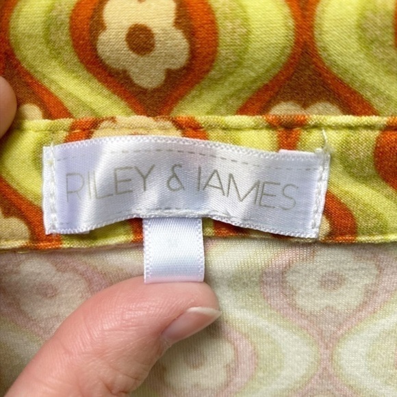 Riley & James floral button down retro dress size M NEW - Picture 4 of 12